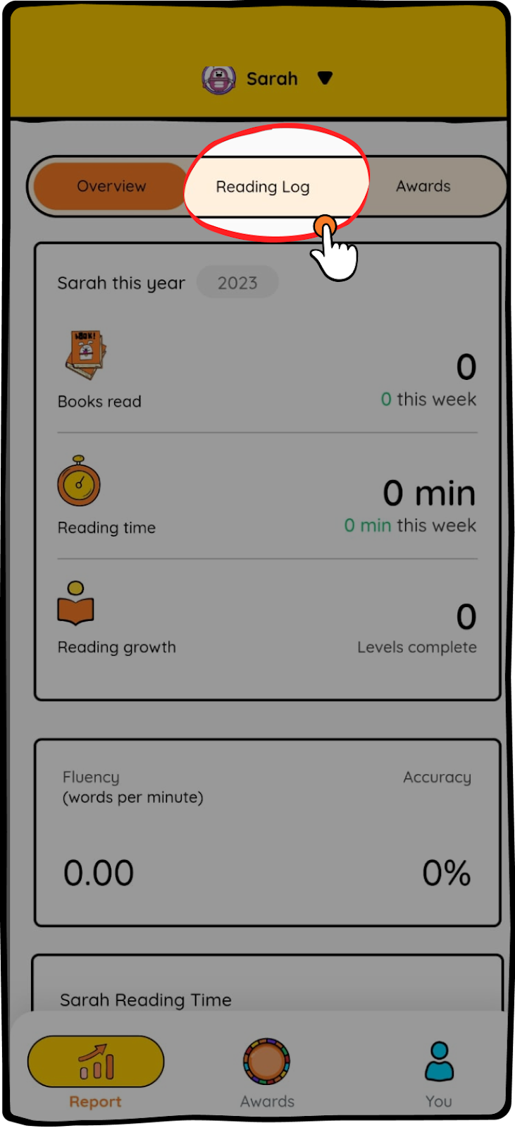 Select the "Reading Log"