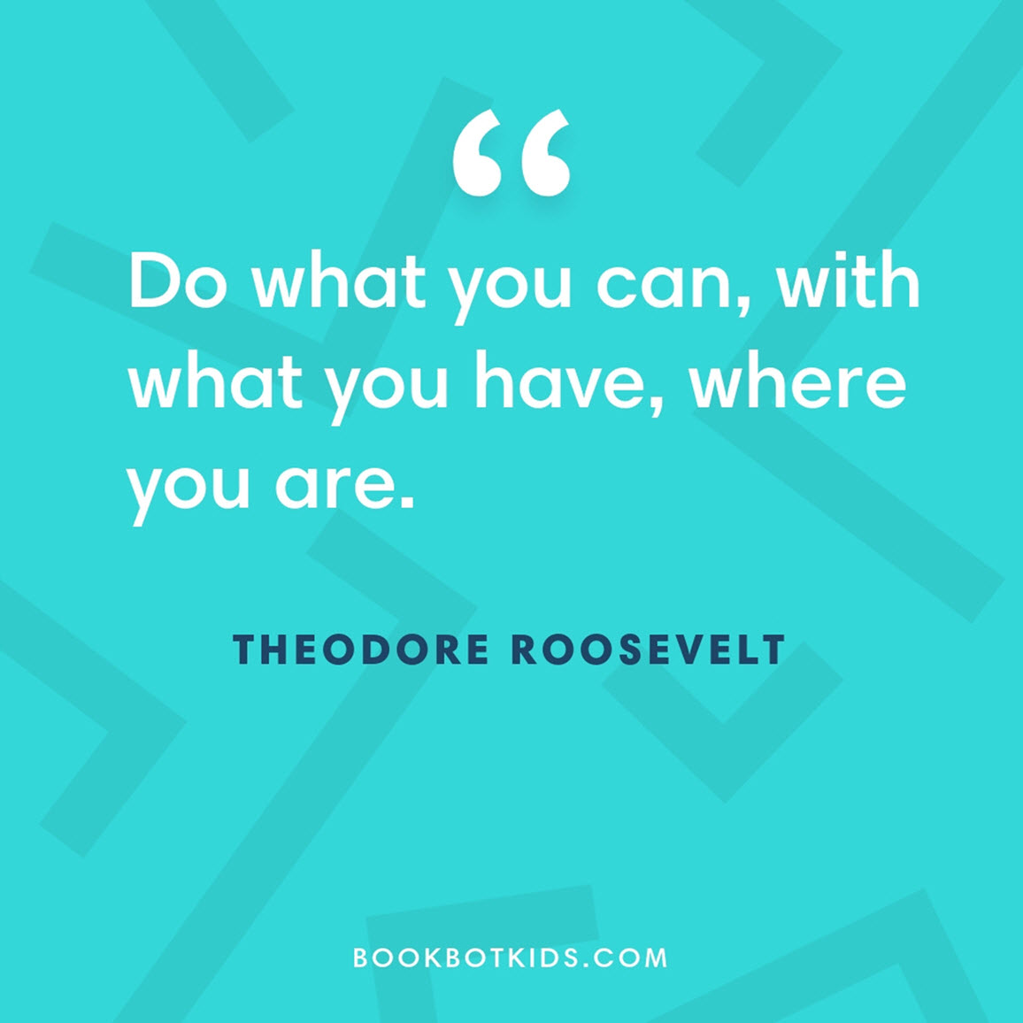 Do what you can, with what you have, where you are. – Theodore Roosevelt